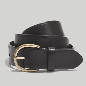 madewell black medium perfect leather belt